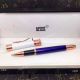 New Replica Mont Blanc Writers Edition Rollerball Pen Blue and White (5)_th.jpg